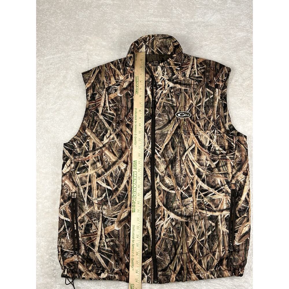 Drake Waterfowl Systems Camo Puffer Vest Mens Sz L Mossy Oak Shadow Grass Blades - Picture 5 of 8